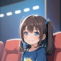 ポップコーンとともに映画を観る女の子 7枚目