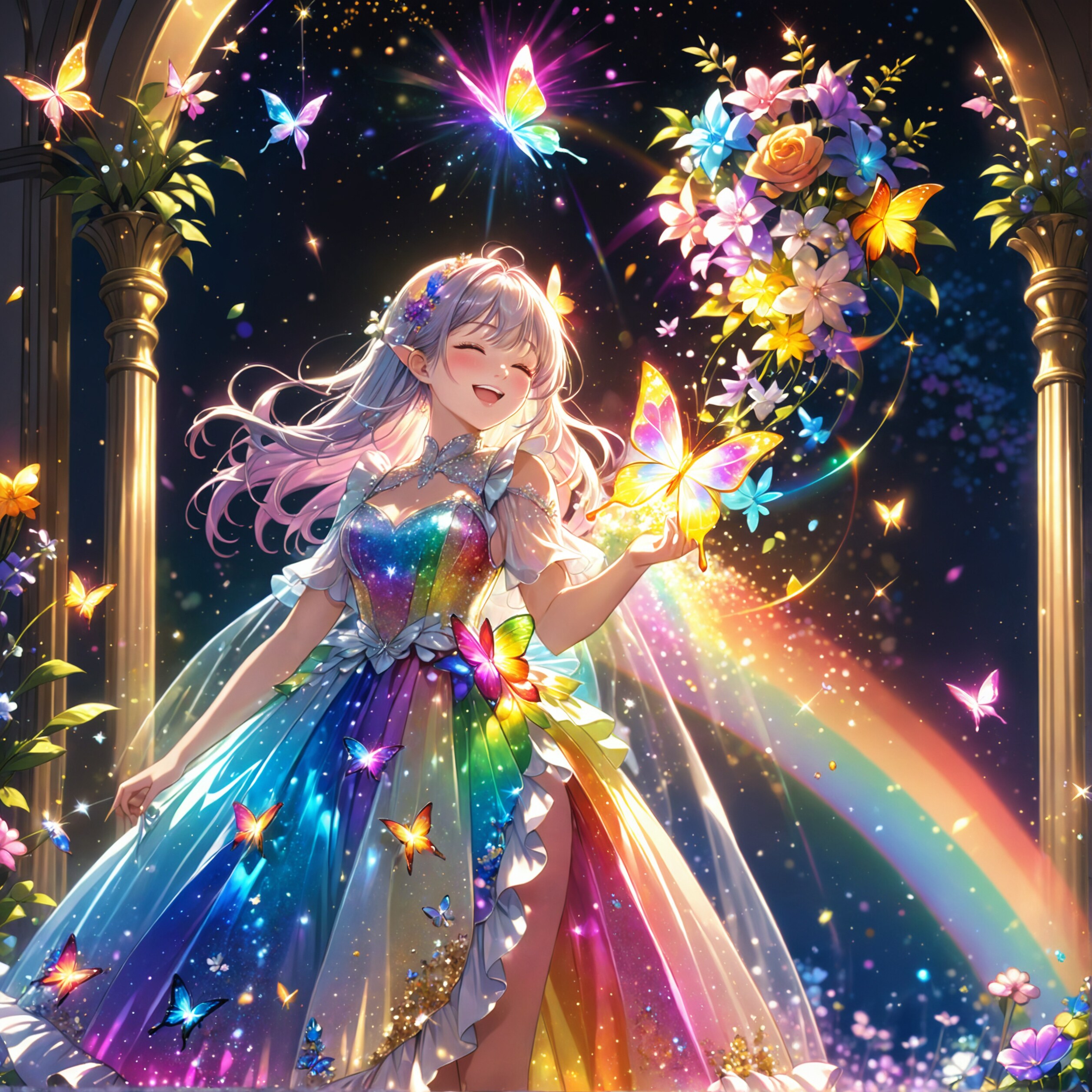 蝶と花束 | の人気AIイラスト・グラビア