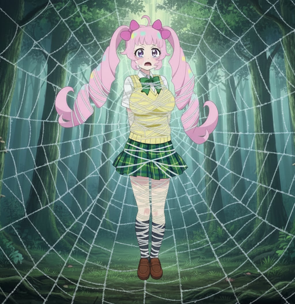 好きなキャラクター達の蜘蛛糸拘束