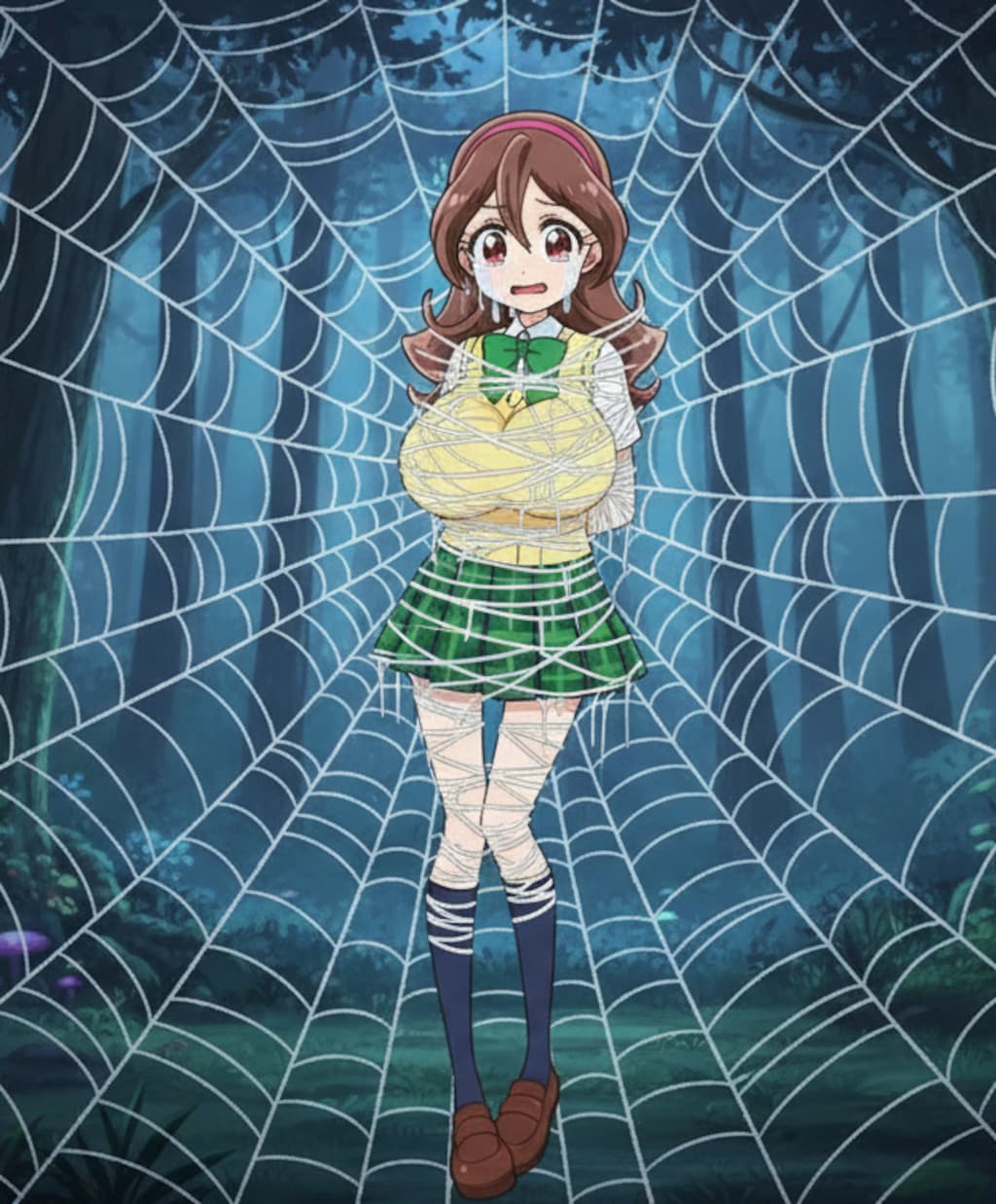 好きなキャラクター達の蜘蛛糸拘束