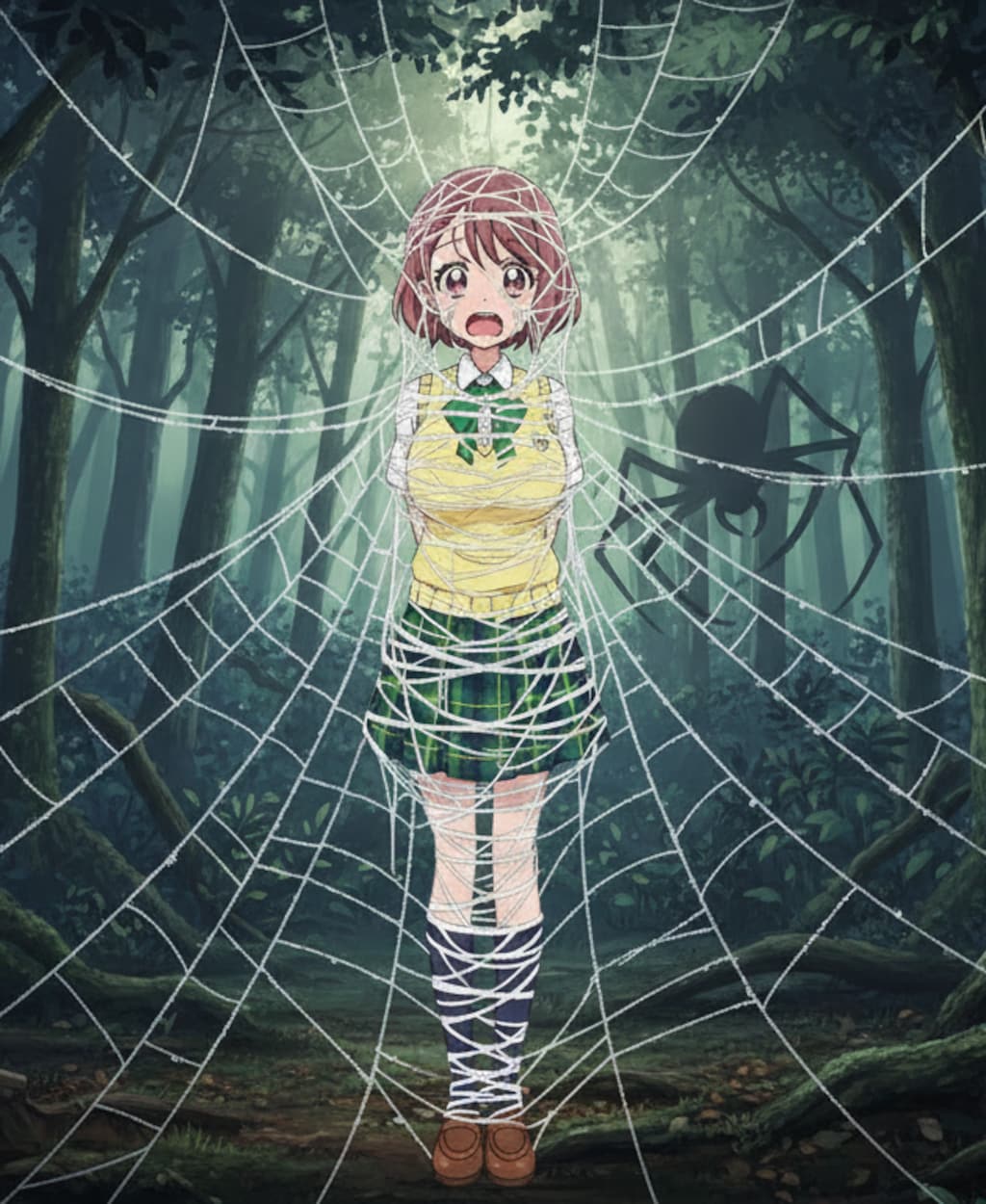 好きなキャラクター達の蜘蛛糸拘束