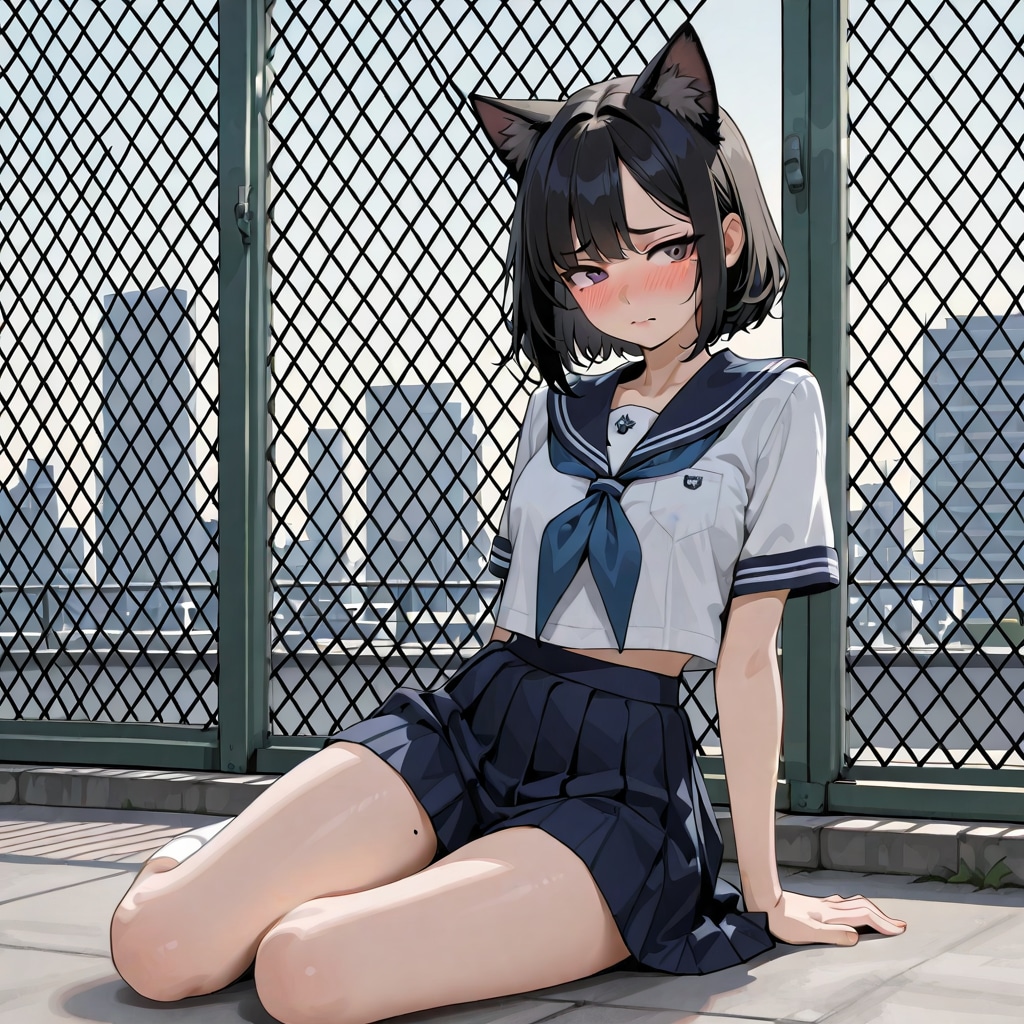先生、わたし　破ってしまった。フェンスは | の人気AIイラスト・グラビア