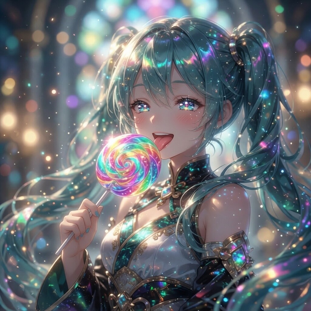 スティックキャンディとミクさん🍭
