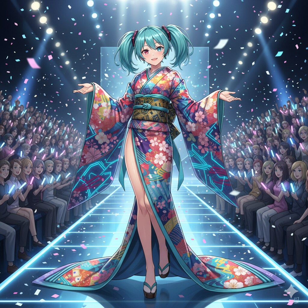振袖ミクさんのファッションショー