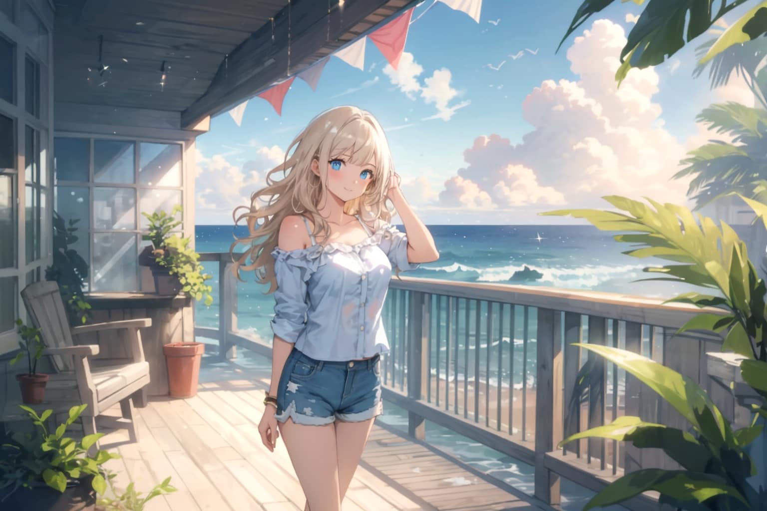 汐風に吹かれて | の人気AIイラスト・グラビア