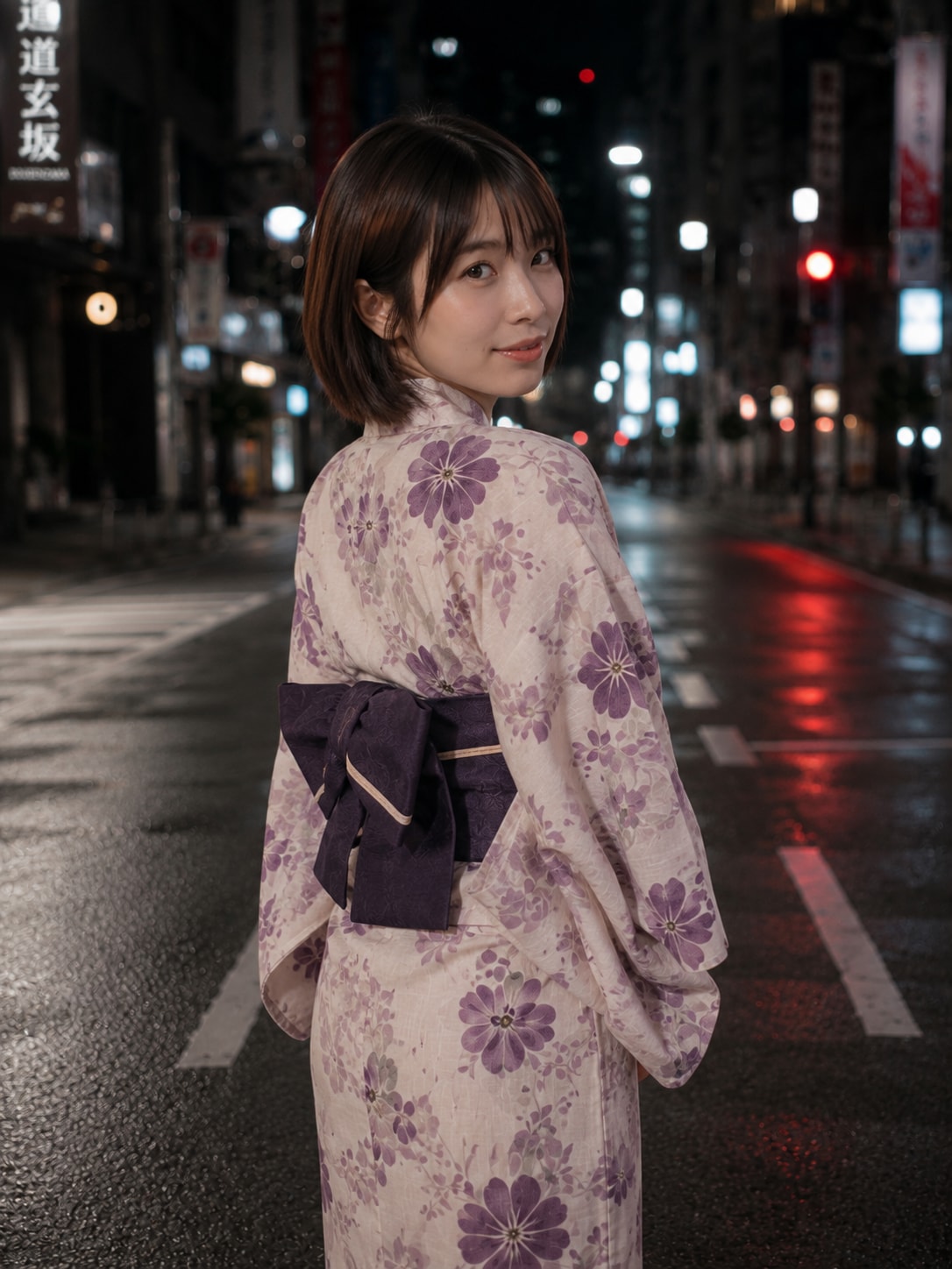 夜の街にて