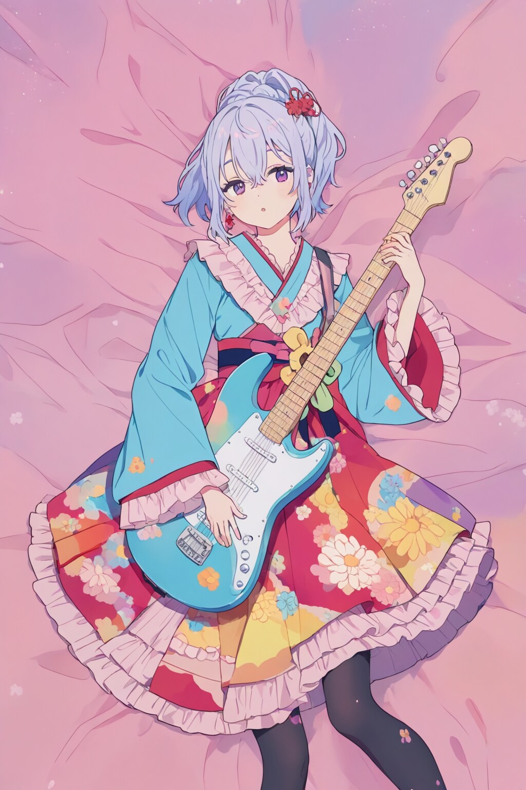 ギター和服少女