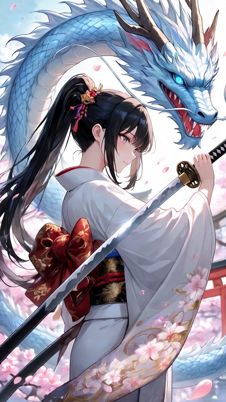 剣人女子＆東洋龍 | の人気AIイラスト・グラビア