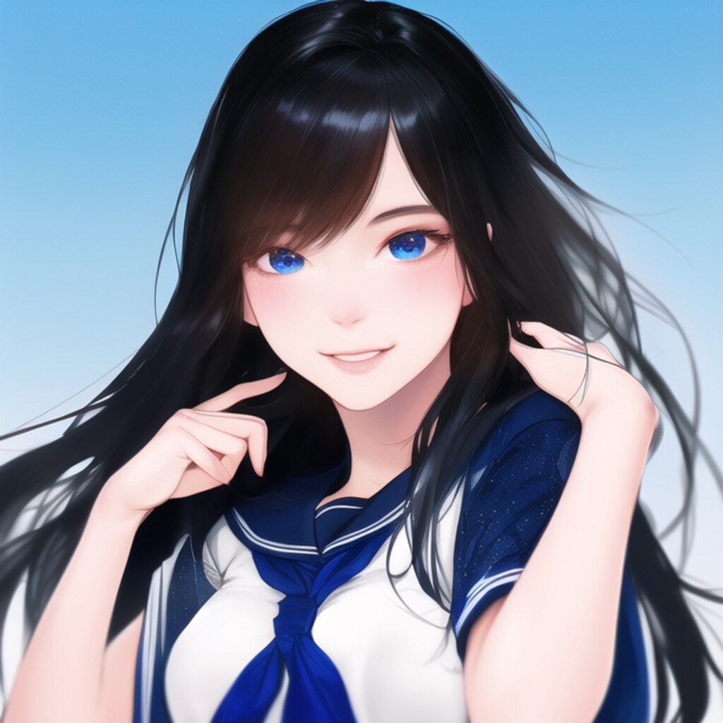 黒髪ロングちゃんリアル路線の学習中