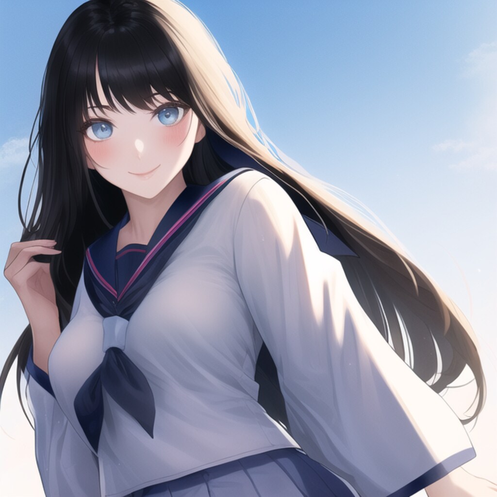 黒髪ロングちゃんリアル路線の学習中