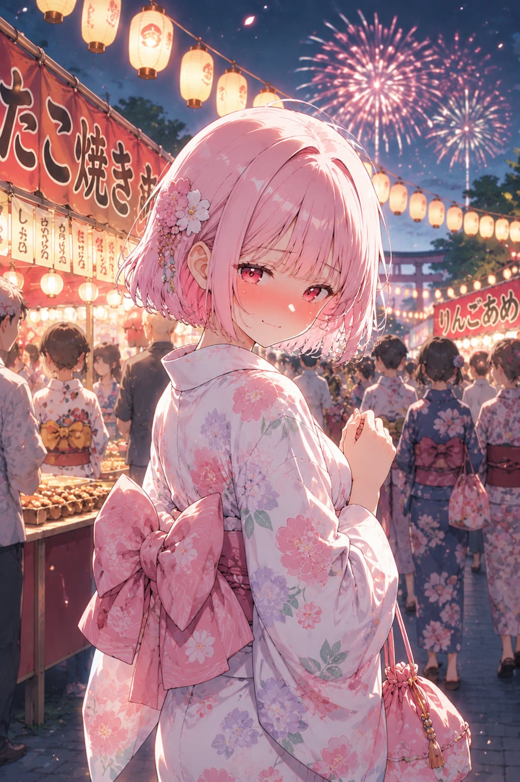 ピンクちゃんと夏祭り