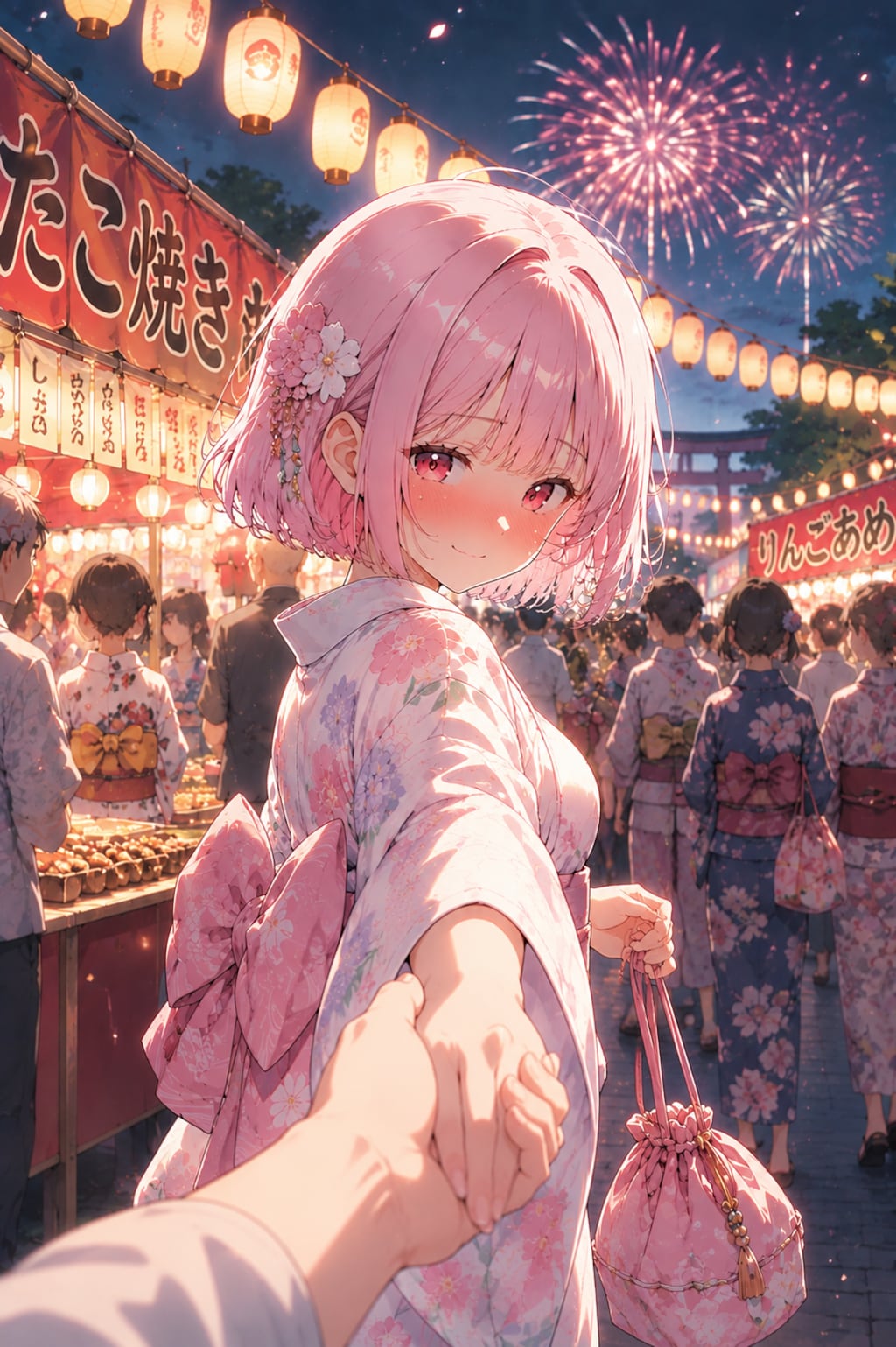 ピンクちゃんと夏祭り