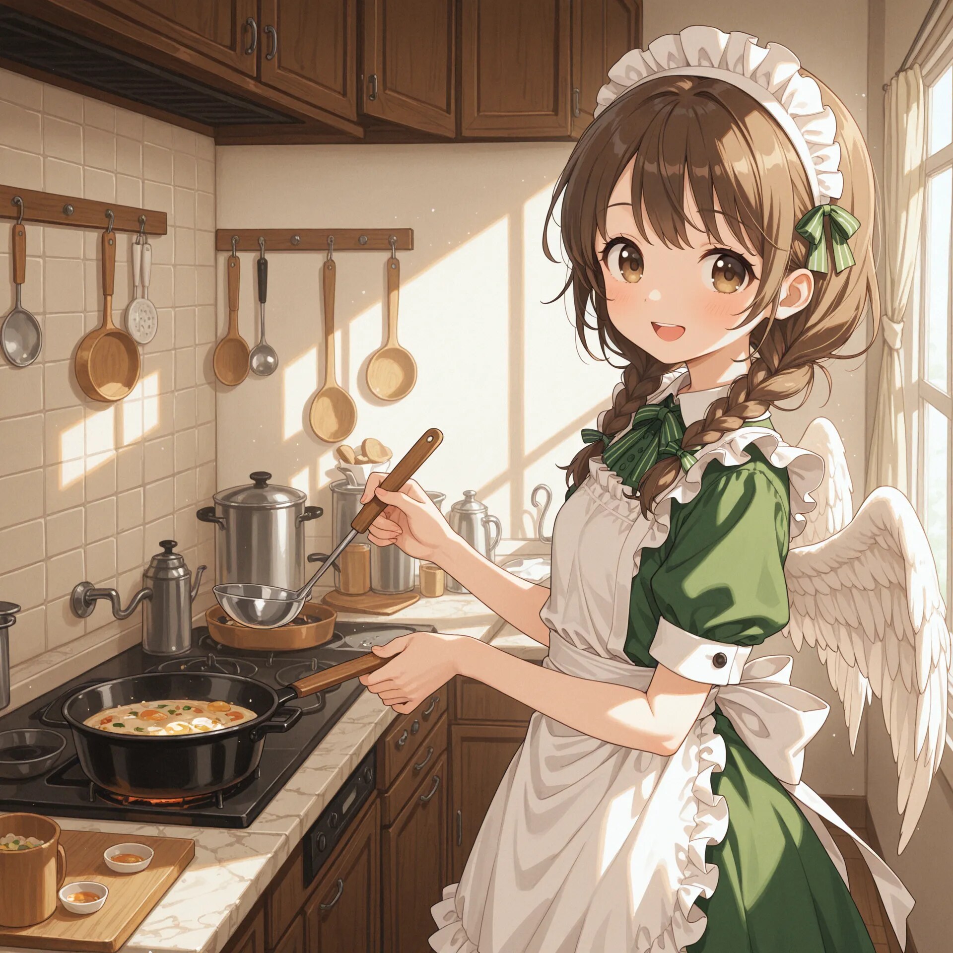 キッチンに、ちっちゃい天使がいる