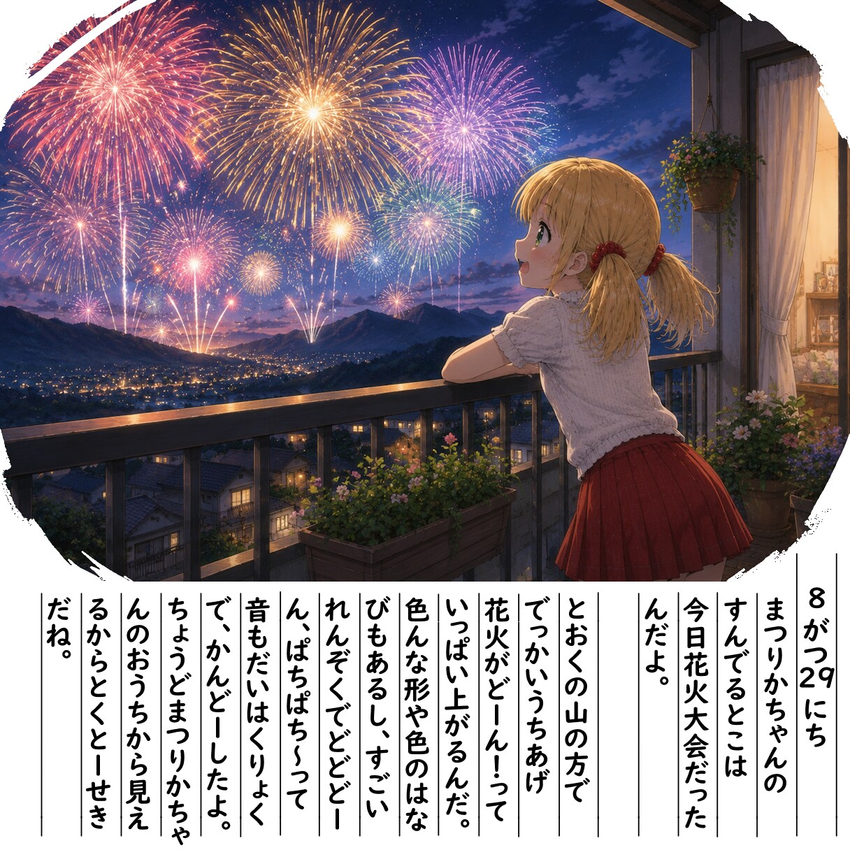 【絵日記】打ち上げ花火がすごいよ | の人気AIイラスト・グラビア