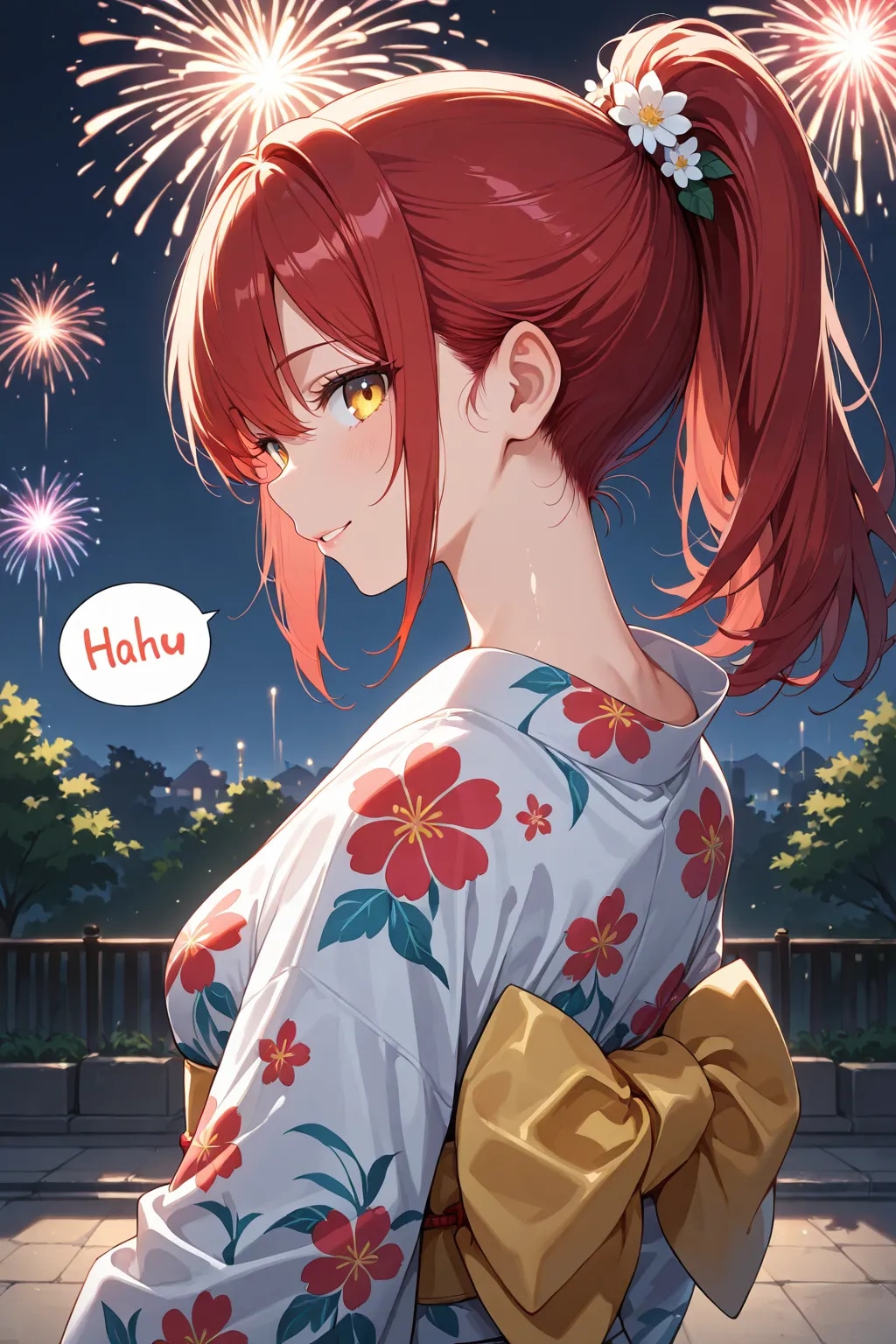 花火大会の夜(ダイナミックプロンプト)
