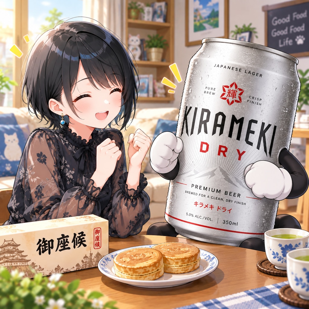 御座候を食べる藍音ちゃん
