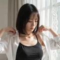 黒下着と白ブラウス 2枚目