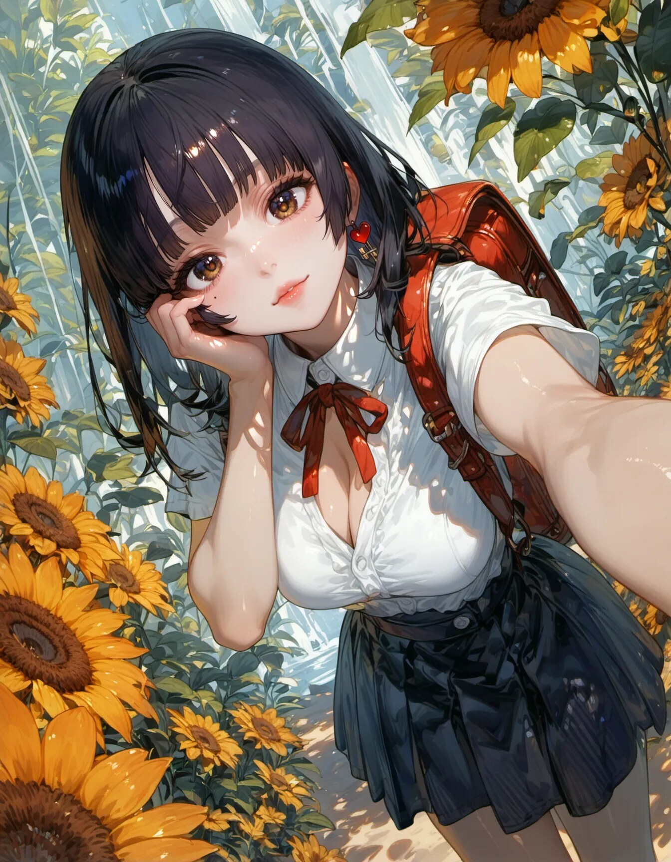 A Summer Glance Through Sunflowers