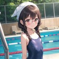 委員長ちゃん冬も水泳の練習 6枚目