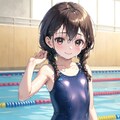 委員長ちゃん冬も水泳の練習 5枚目