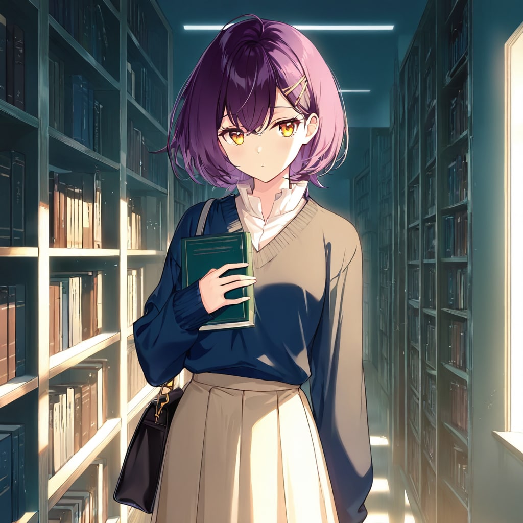 図書館の静かな迷路 | の人気AIイラスト・グラビア