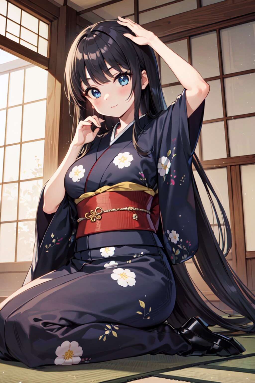 黒髪巨乳ちゃん_02_着物_茶道部