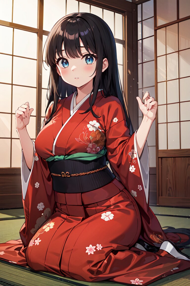 黒髪巨乳ちゃん_02_着物_茶道部