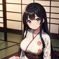 黒髪巨乳ちゃん_02_着物_茶道部 5枚目