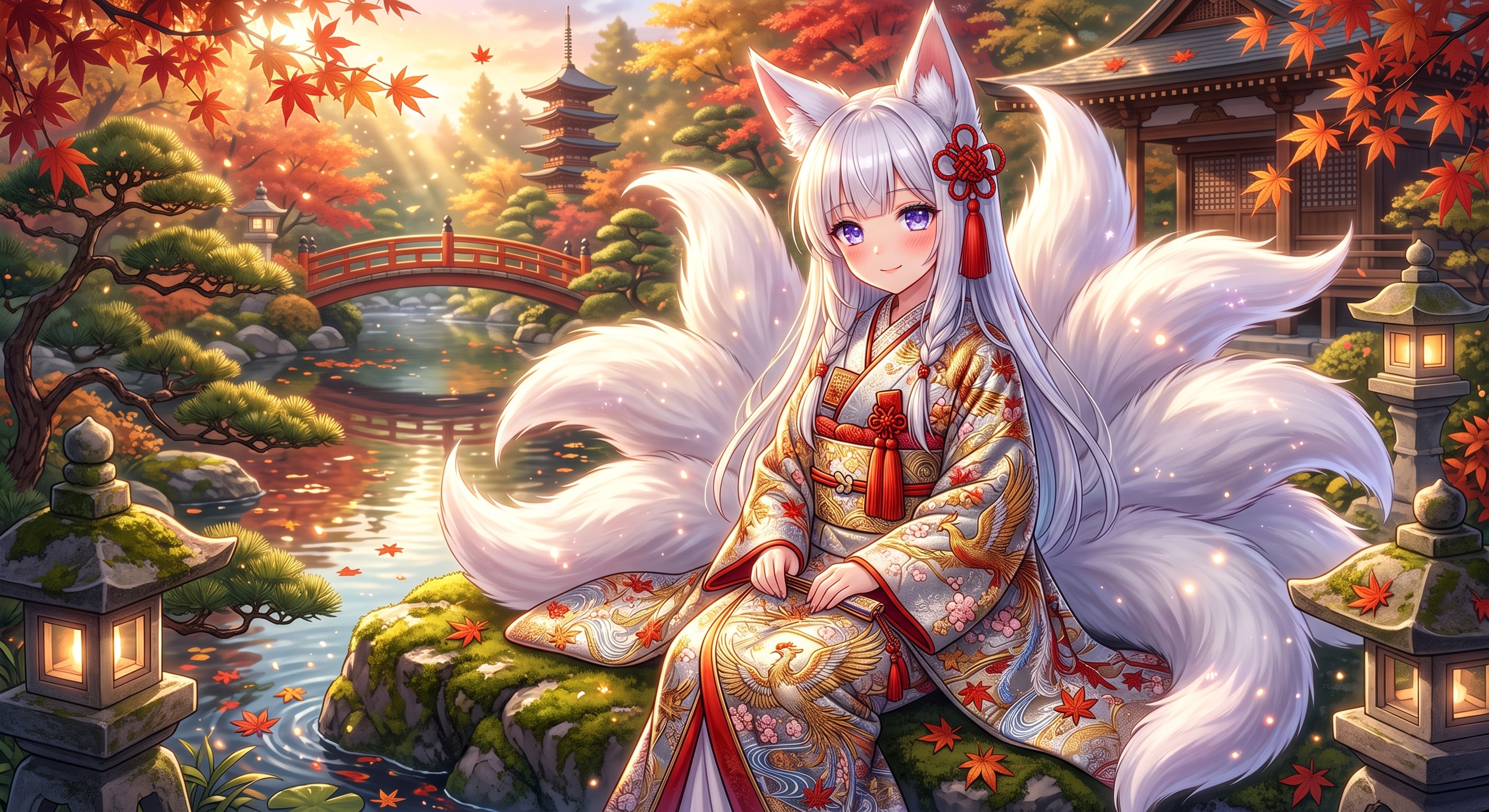 日本庭園にヨミちゃん | の人気AIイラスト・グラビア