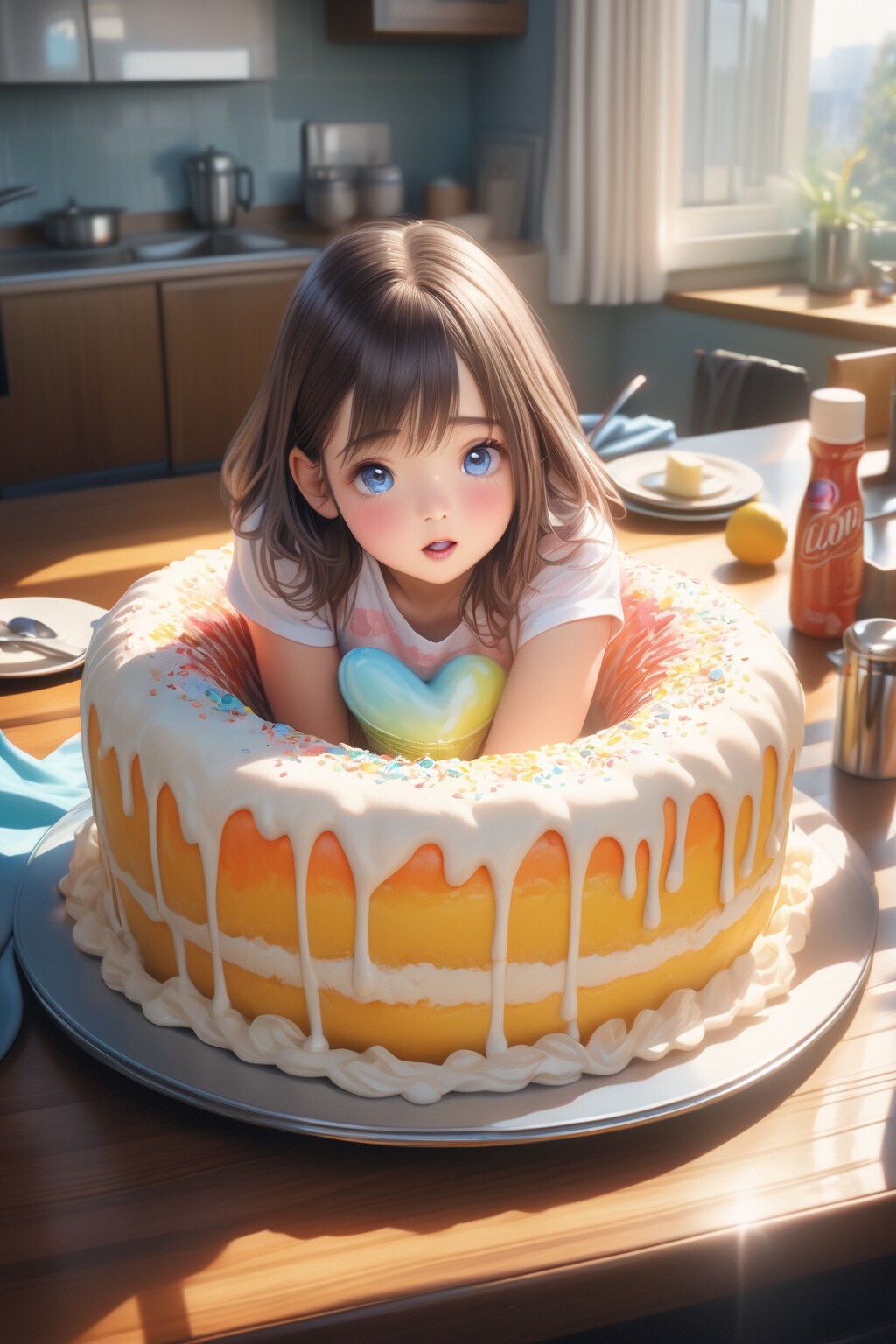 ケーキの中から.おはようwww