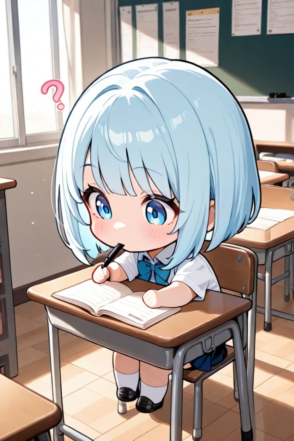 難問と戦う青髪ちゃん