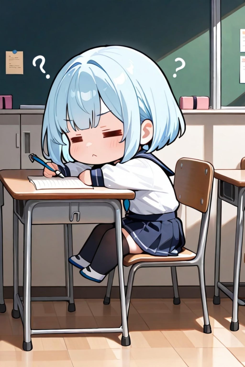 難問と戦う青髪ちゃん