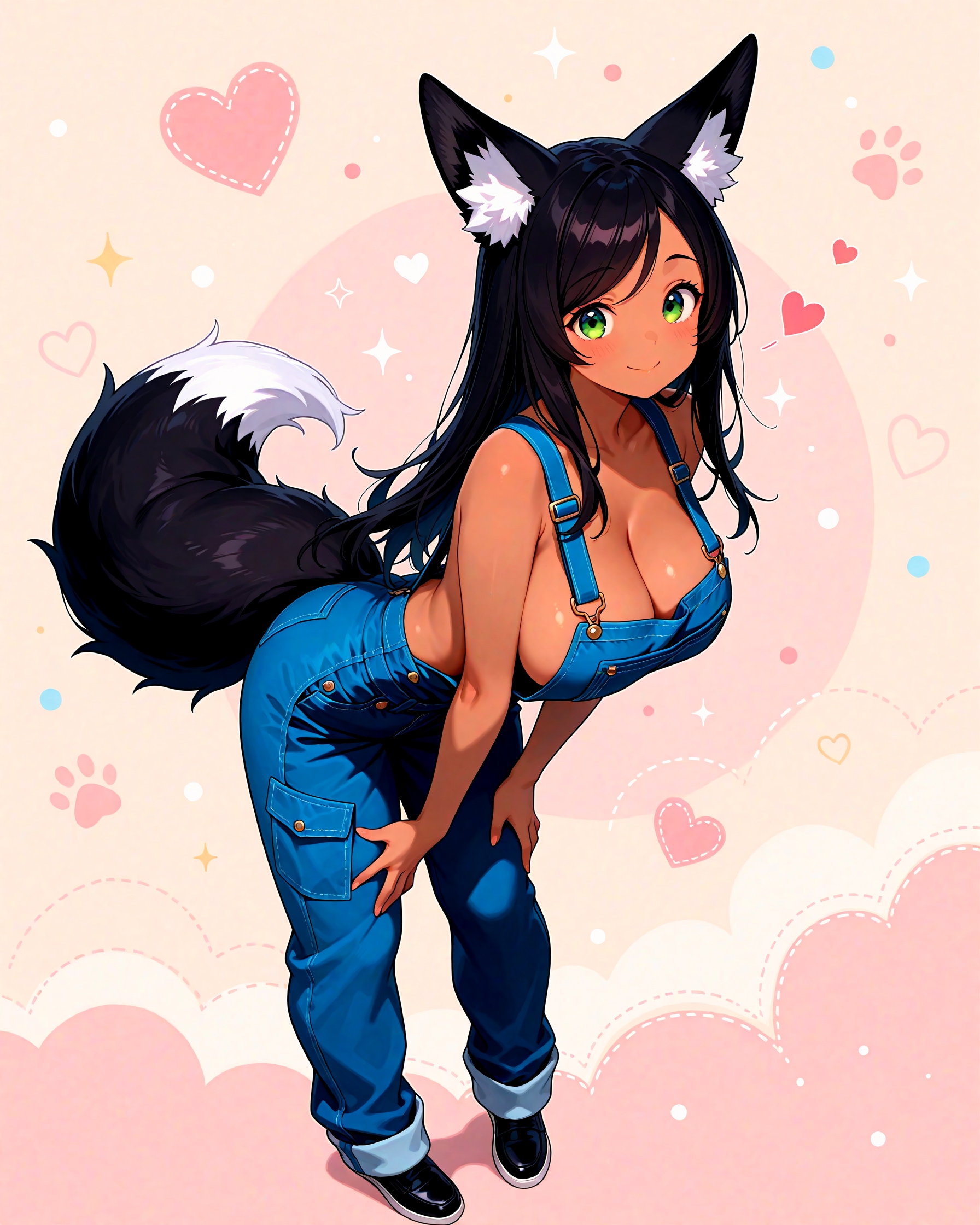 オーバーオール黒狐さん