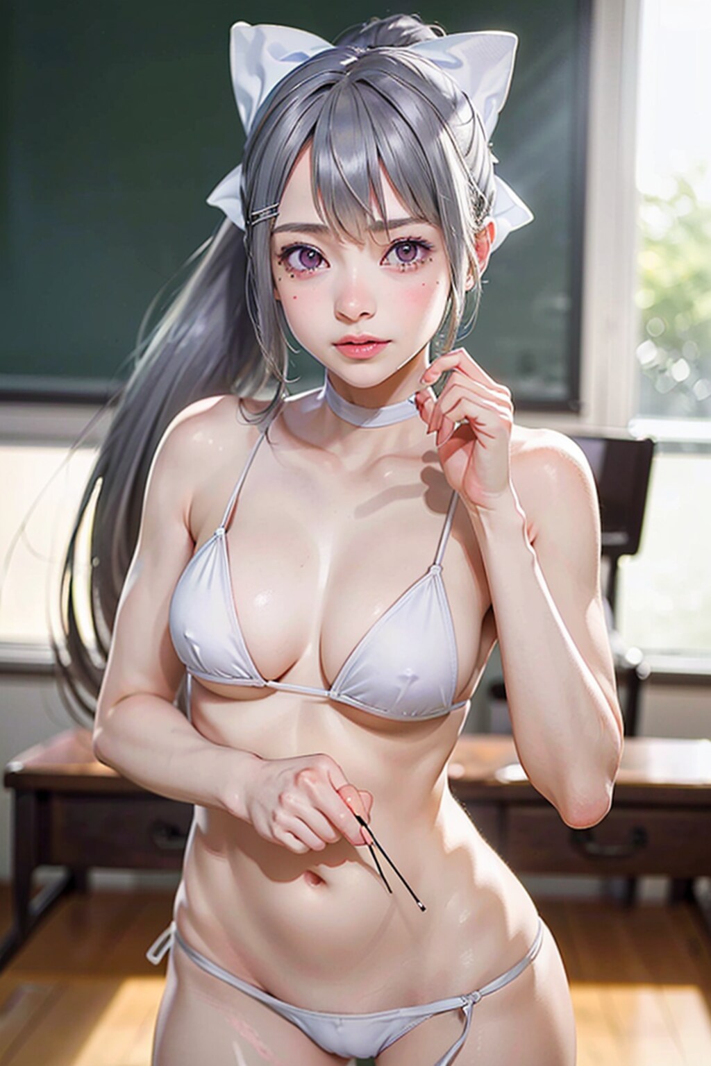 ビキニで(増量)VTuber_05_樋口楓コス（白ビキニ）