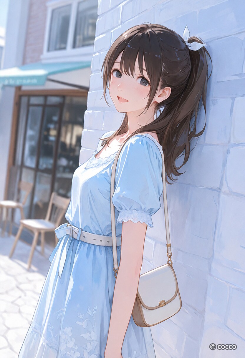 淡い青の街角で | の人気AIイラスト・グラビア
