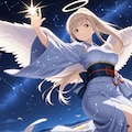 地上の星と宇宙の星を見つめるアイドルになりたい天使ちゃん 2枚目