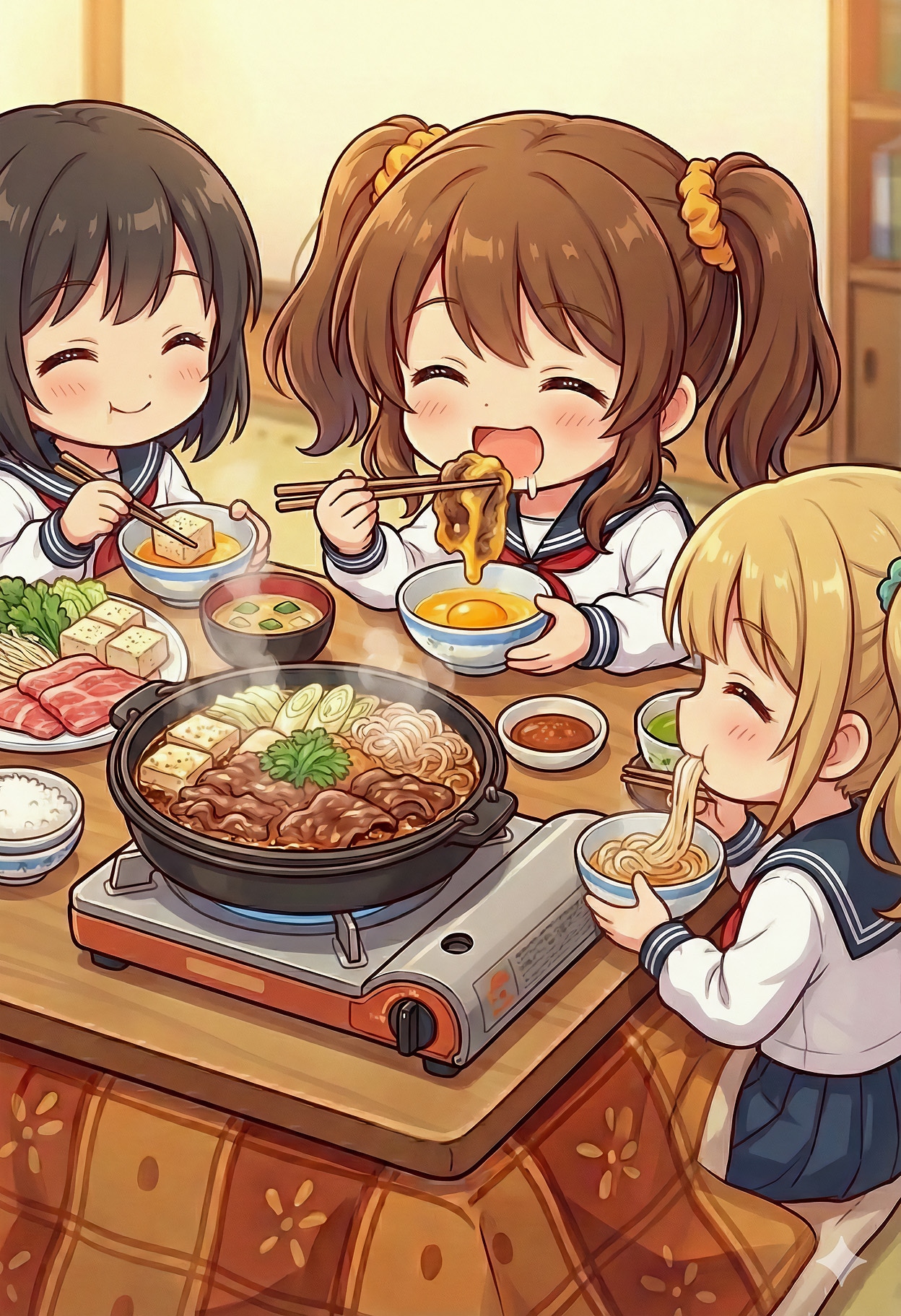 みんなですき焼き | の人気AIイラスト・グラビア