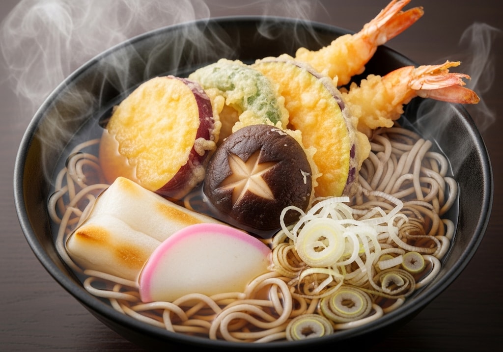 摩訶不思議食堂の餅入り天麩羅蕎麦