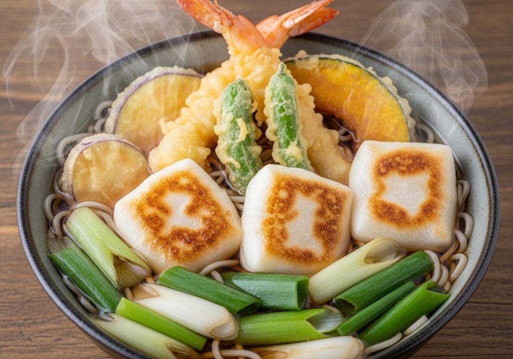 摩訶不思議食堂の餅入り天麩羅蕎麦