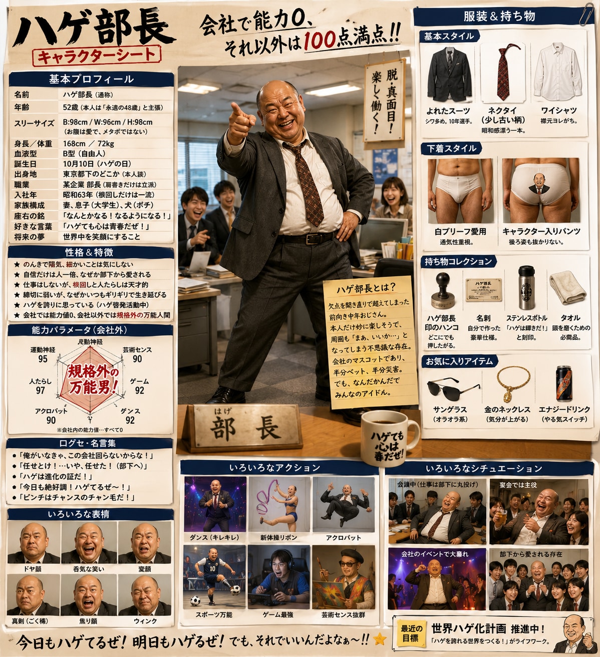 ハゲ部長のキャラクターシート