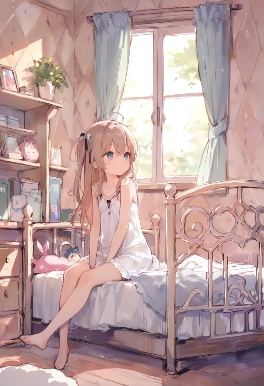 少女の部屋(水彩タッチ)(110)