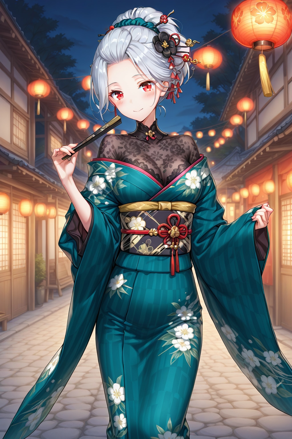 レトロな街並みと雛菊ちゃん