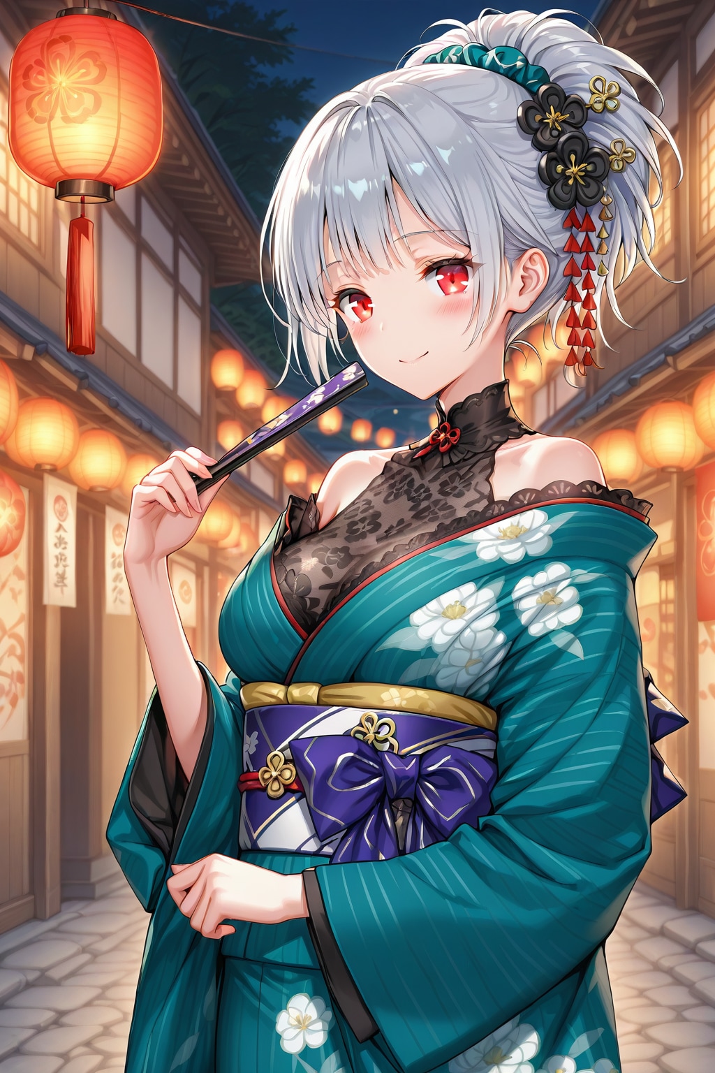 レトロな街並みと雛菊ちゃん