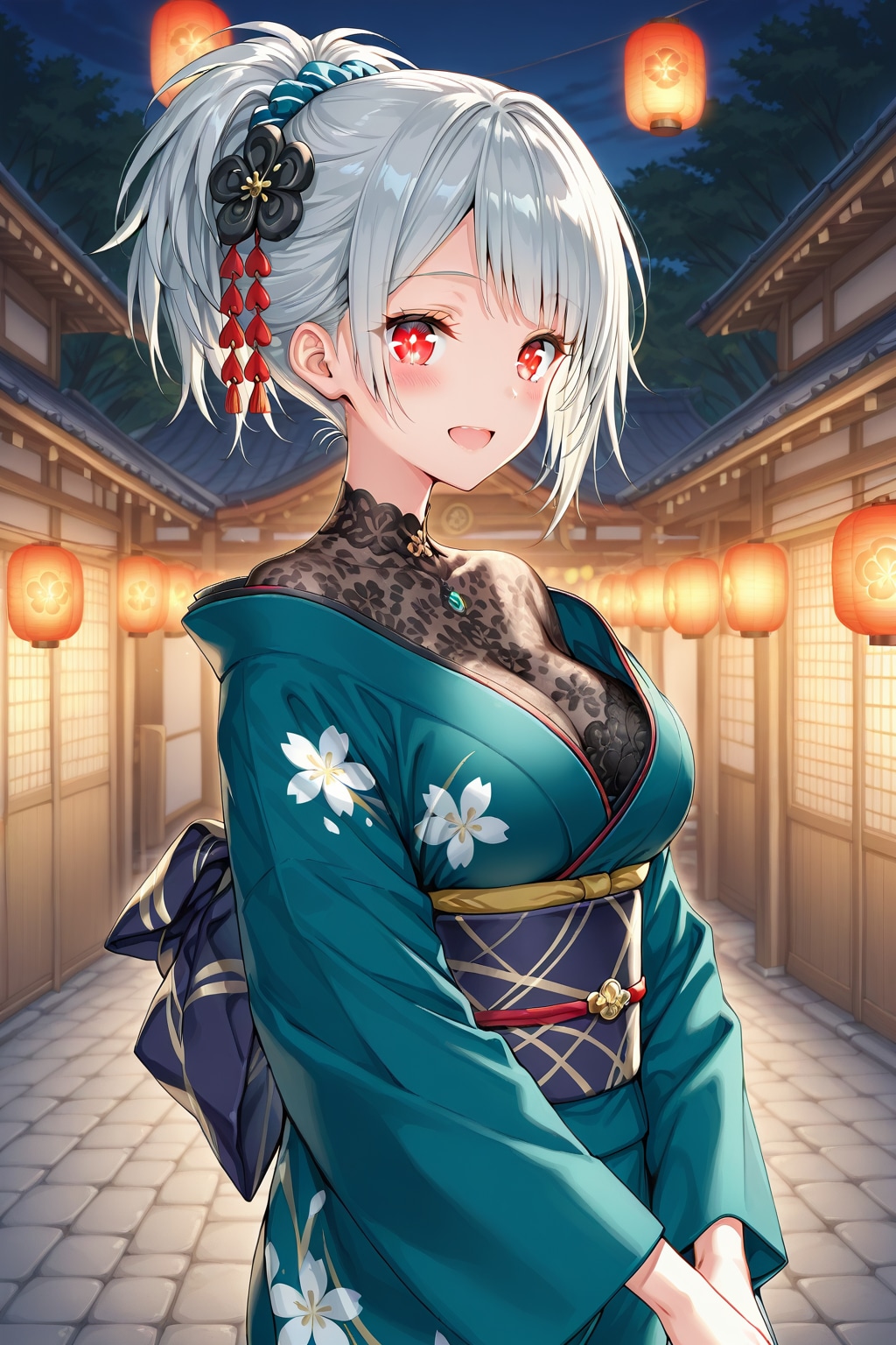 レトロな街並みと雛菊ちゃん