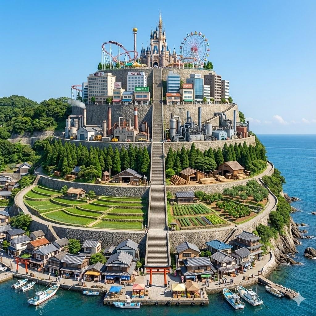 産業別に住み分ける雛壇