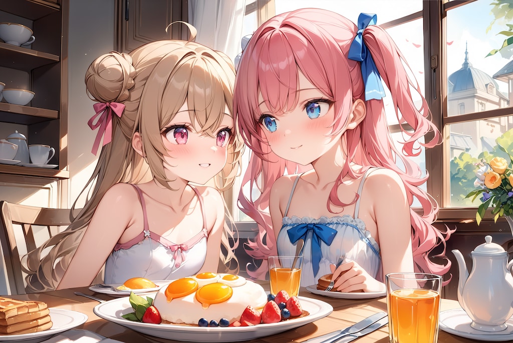 ゆっくり休日の朝を過ごすふたり