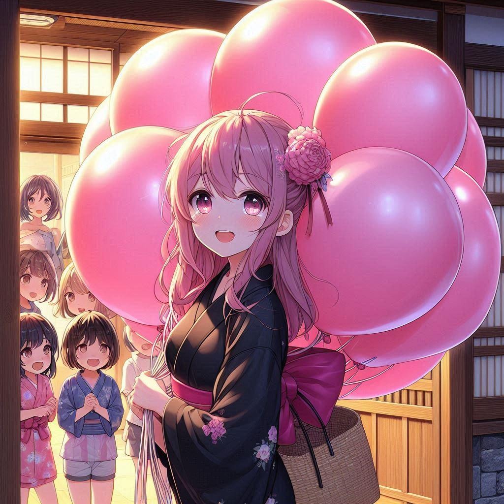 子供達のために風船買ってきてあげたよ♡