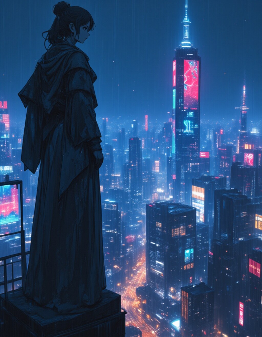 街を見守る姫の像