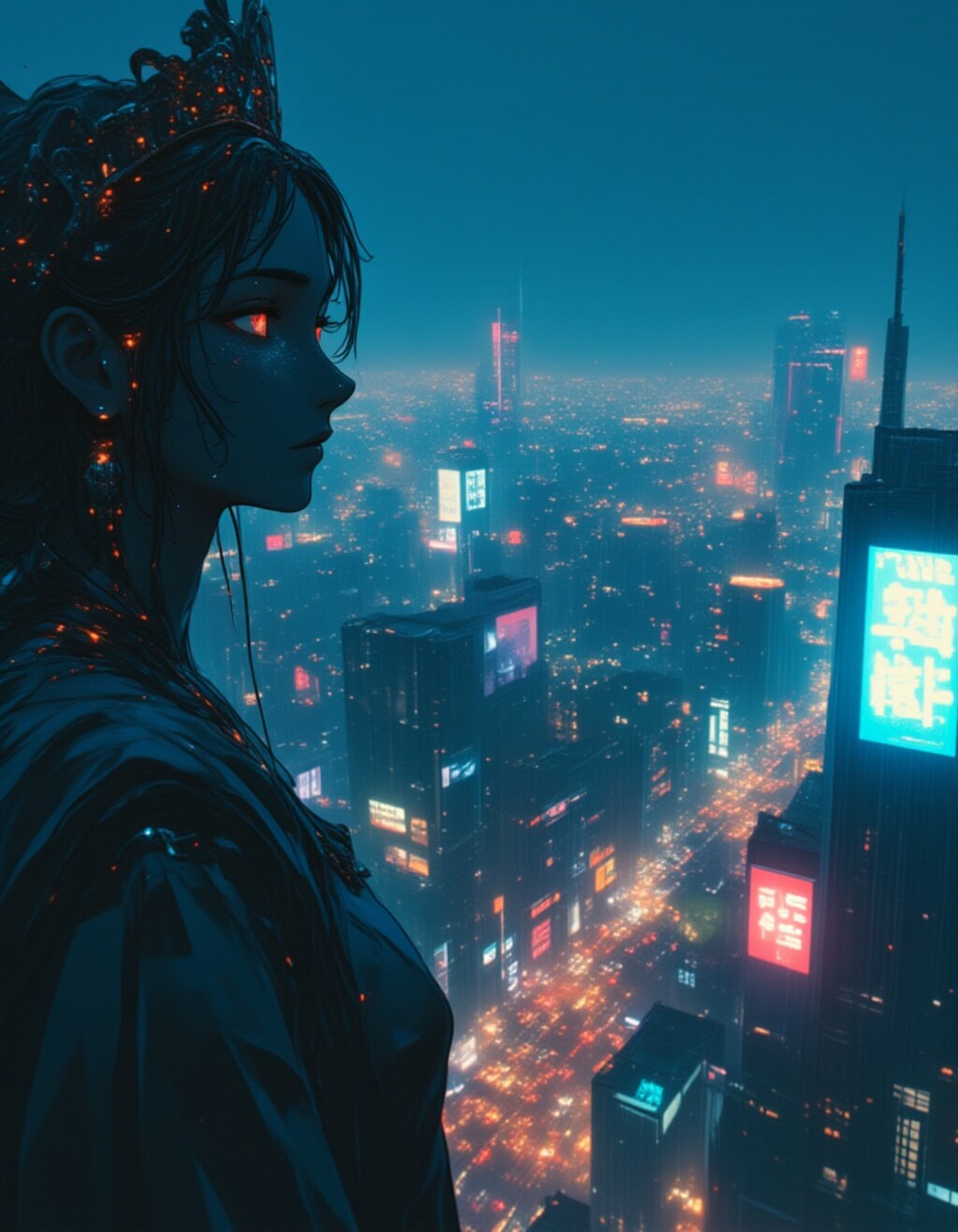 街を見守る姫の像