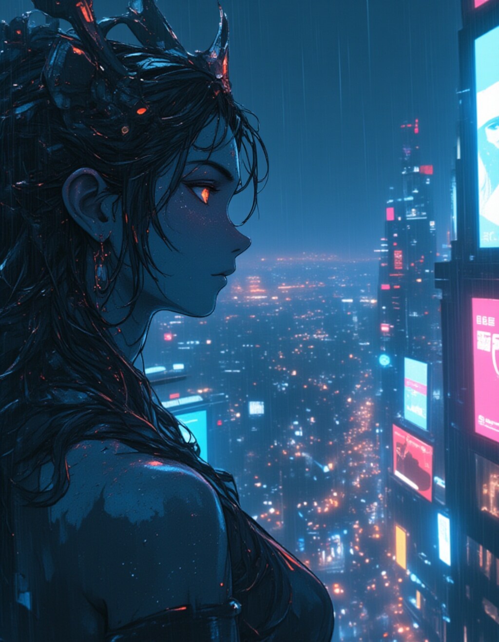 街を見守る姫の像